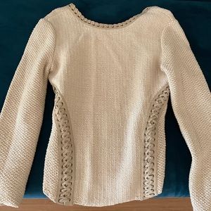 Salvatore Ferragamo leather knitted sweater